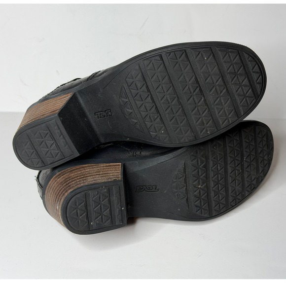 Teva Foxy Ankle Boots Black Leather Size 7 - Picture 4 of 7